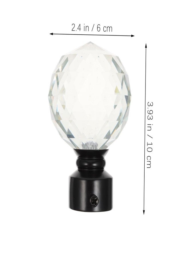 Yardenfun 2pcs Curtain Rod Head Plug Black Fittings Decorative Ends for Home Use Simple Retro Design Curtain Accessories for Bedroom Apartment Dorm Decor - Image 5